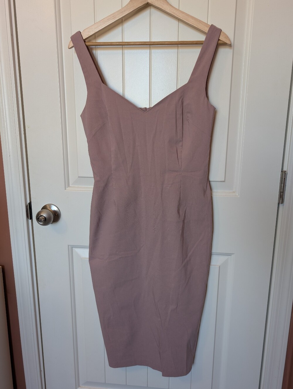 NWT Vesper247 Azzura Bodycon Midi Dress W12 Taupe
